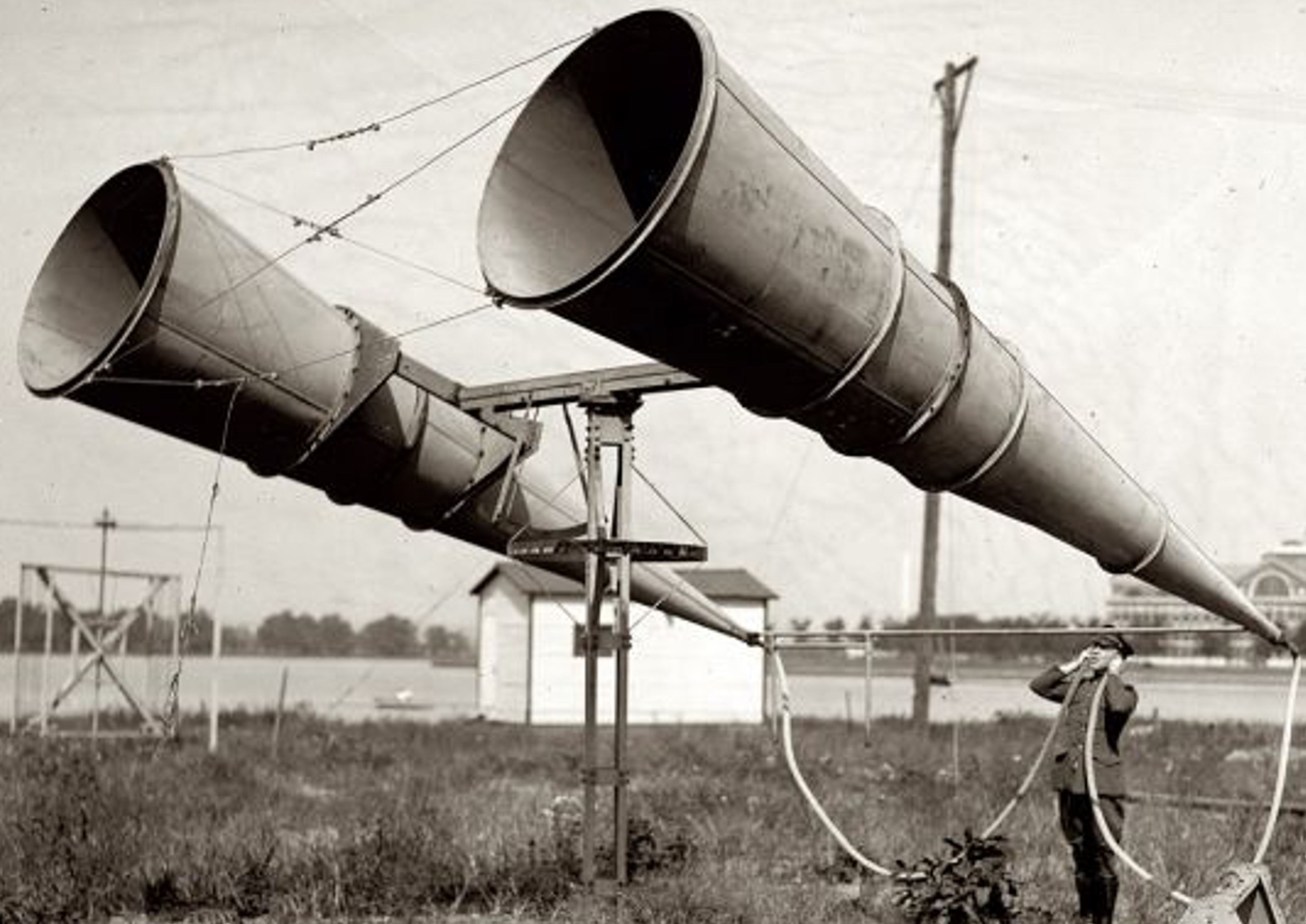 Acoustic device for detection of enemy warplanes.