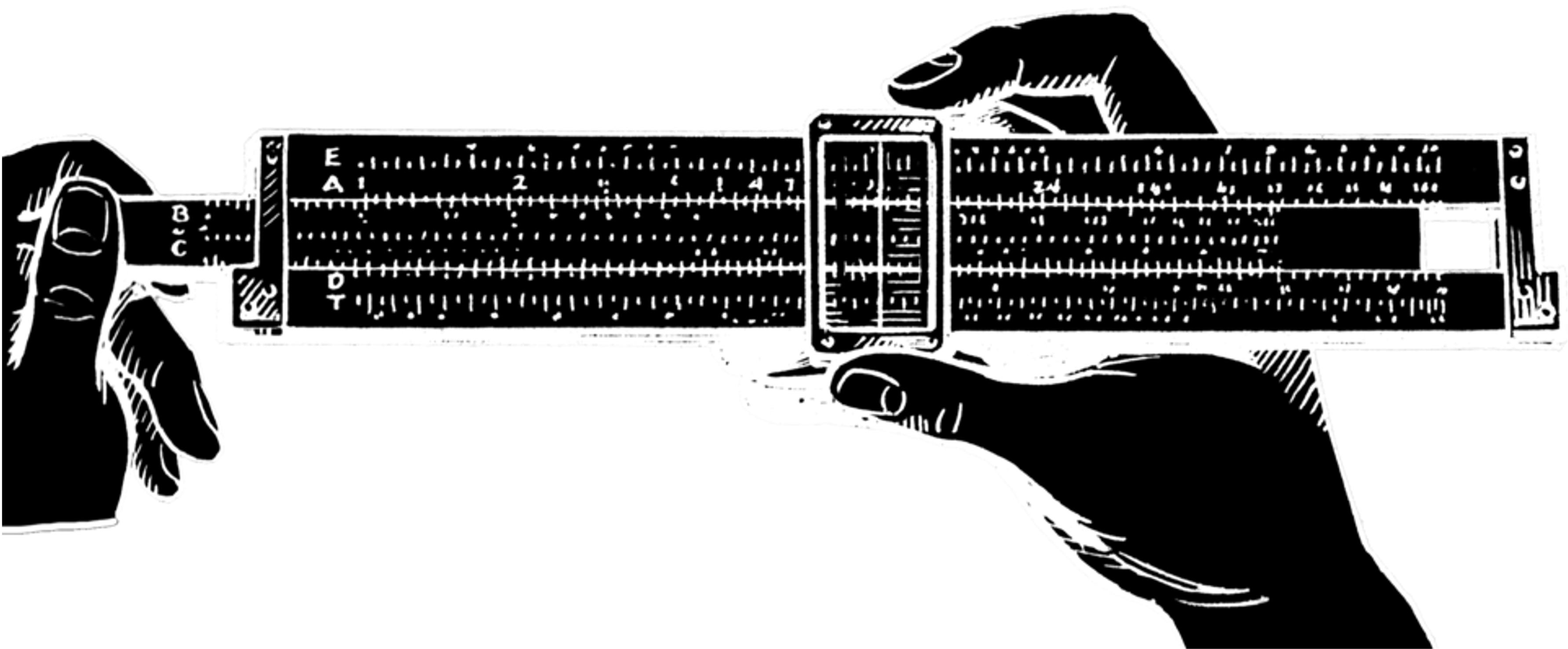 A slide rule uses logarithms to multiply large numbers via addition.